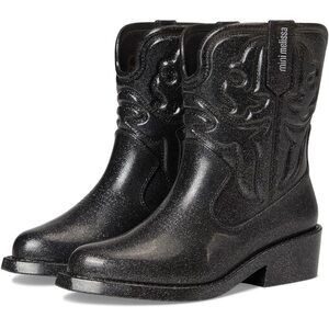 Mini Melissa Sparkly Black Boots